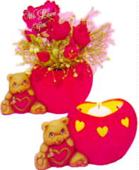 Bear - Heart belly candle CUP